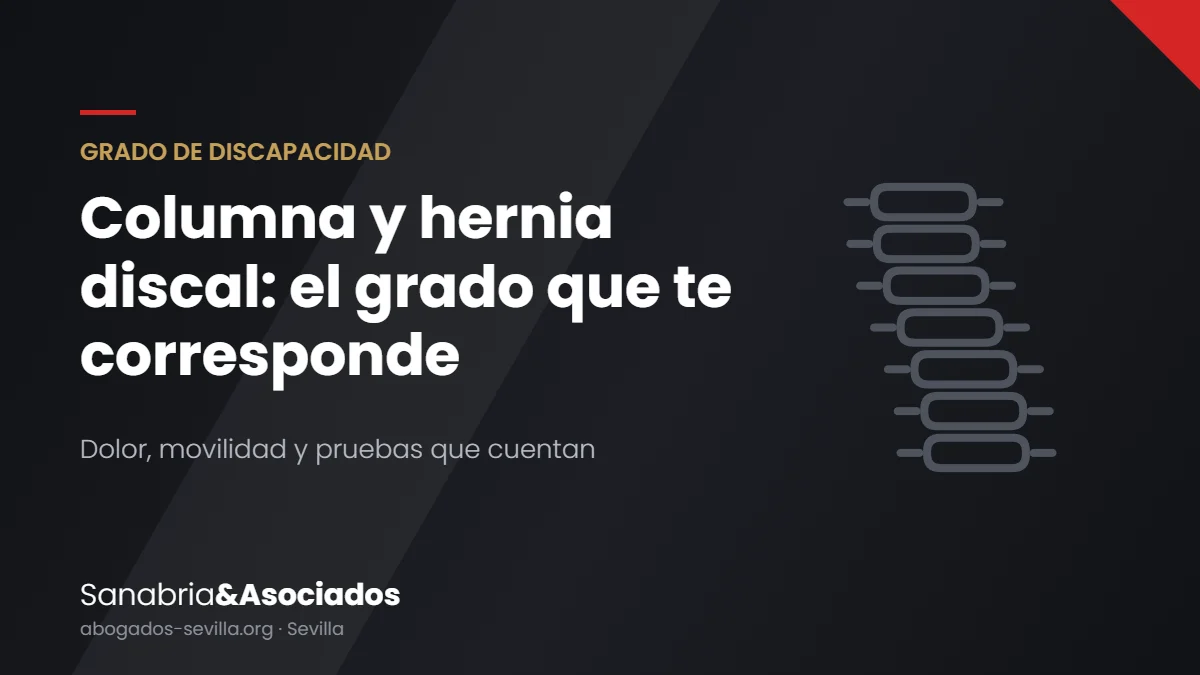 Grado de discapacidad por problemas de columna y hernia discal